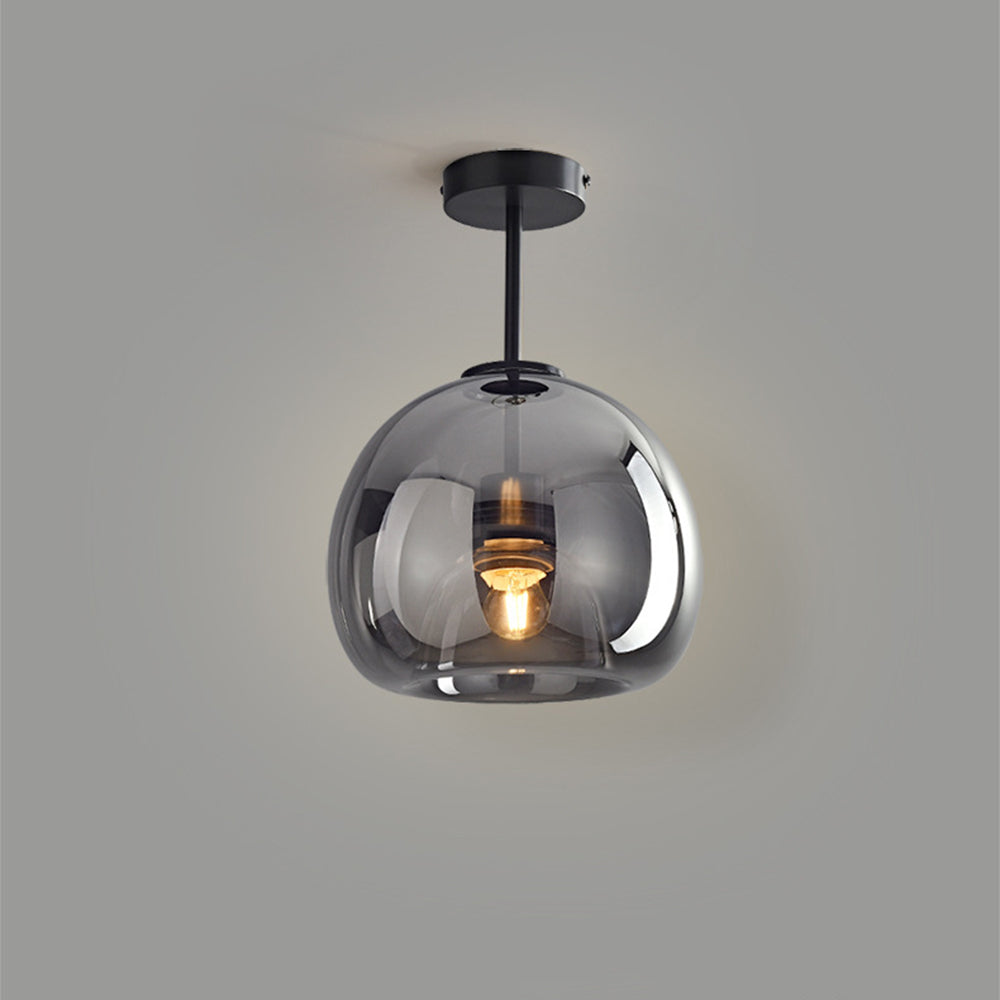 Hallway Modern Ceiling Light | Copper Glass Globe