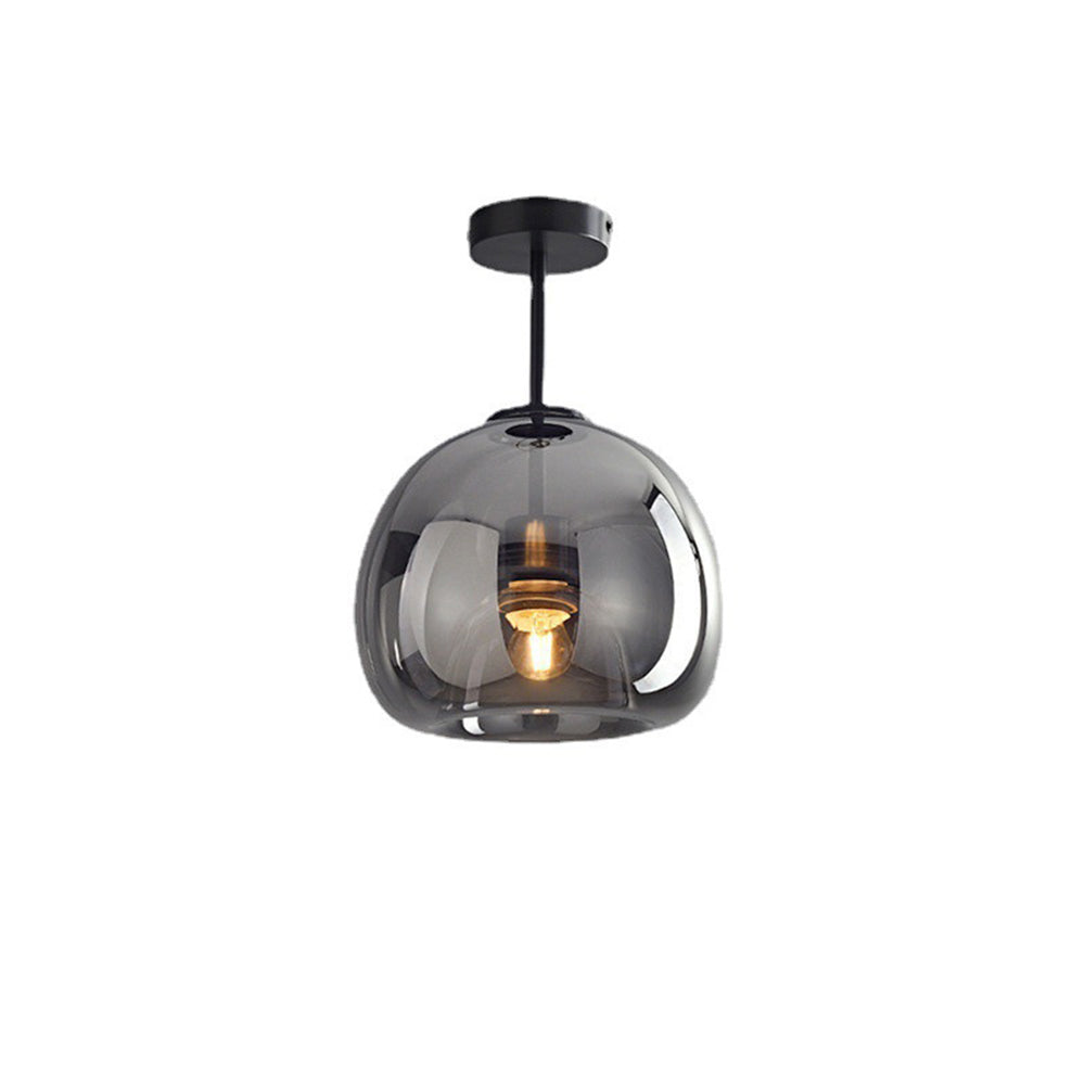 Hallway Modern Ceiling Light | Copper Glass Globe