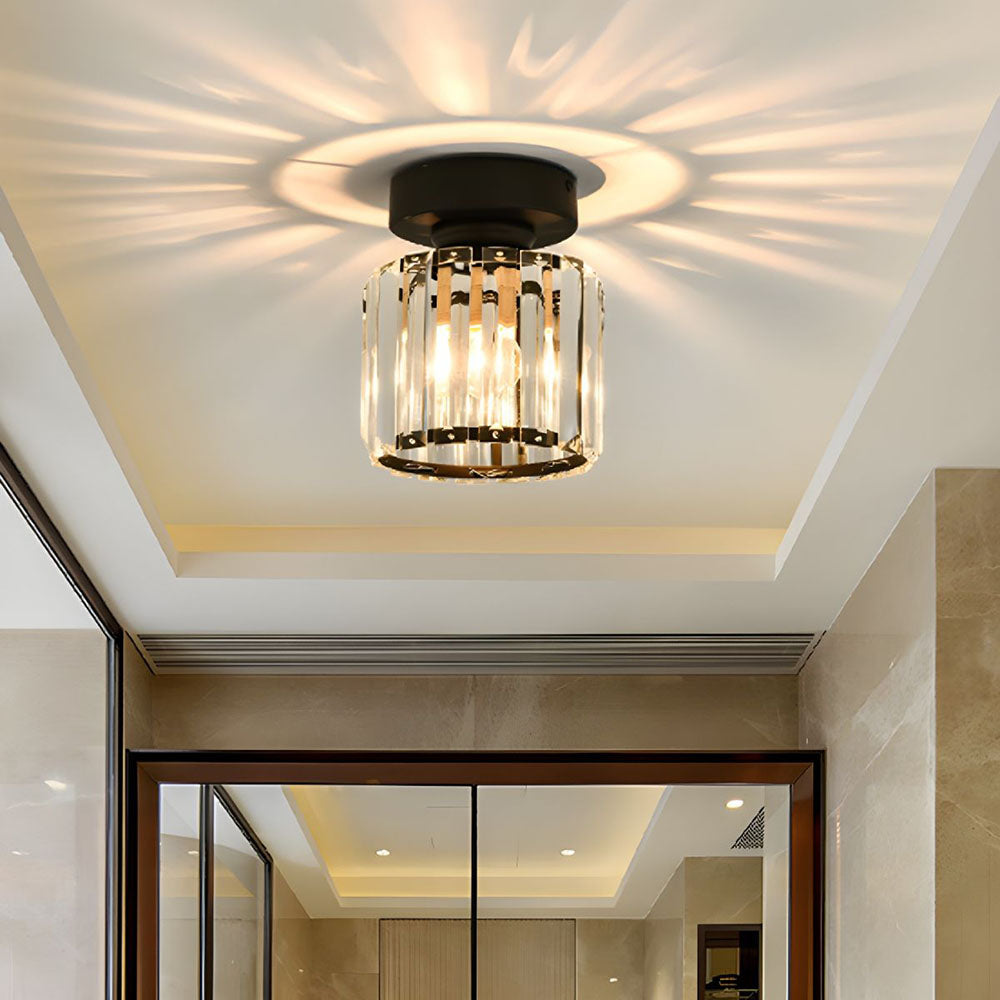 Hallway Modern Ceiling Light | Crystal Flush Mount