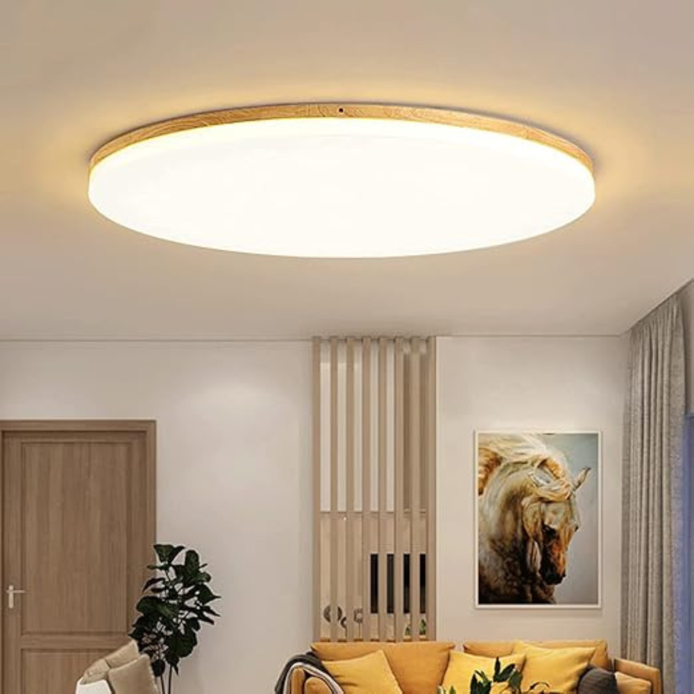 Minimalist Round Flush Mount Ceiling Light | Modern Bedroom Lighting Fixture
