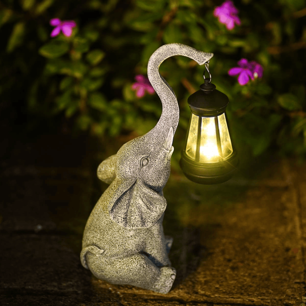 Garden Solar Elephant Lamp | Charming Outdoor Lights