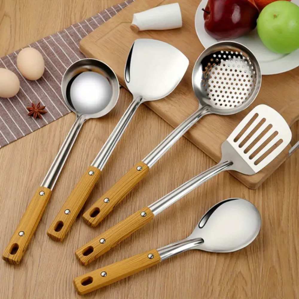Kitchen Elegant Utensil Set | 5 Piece Stainless Steel Collection