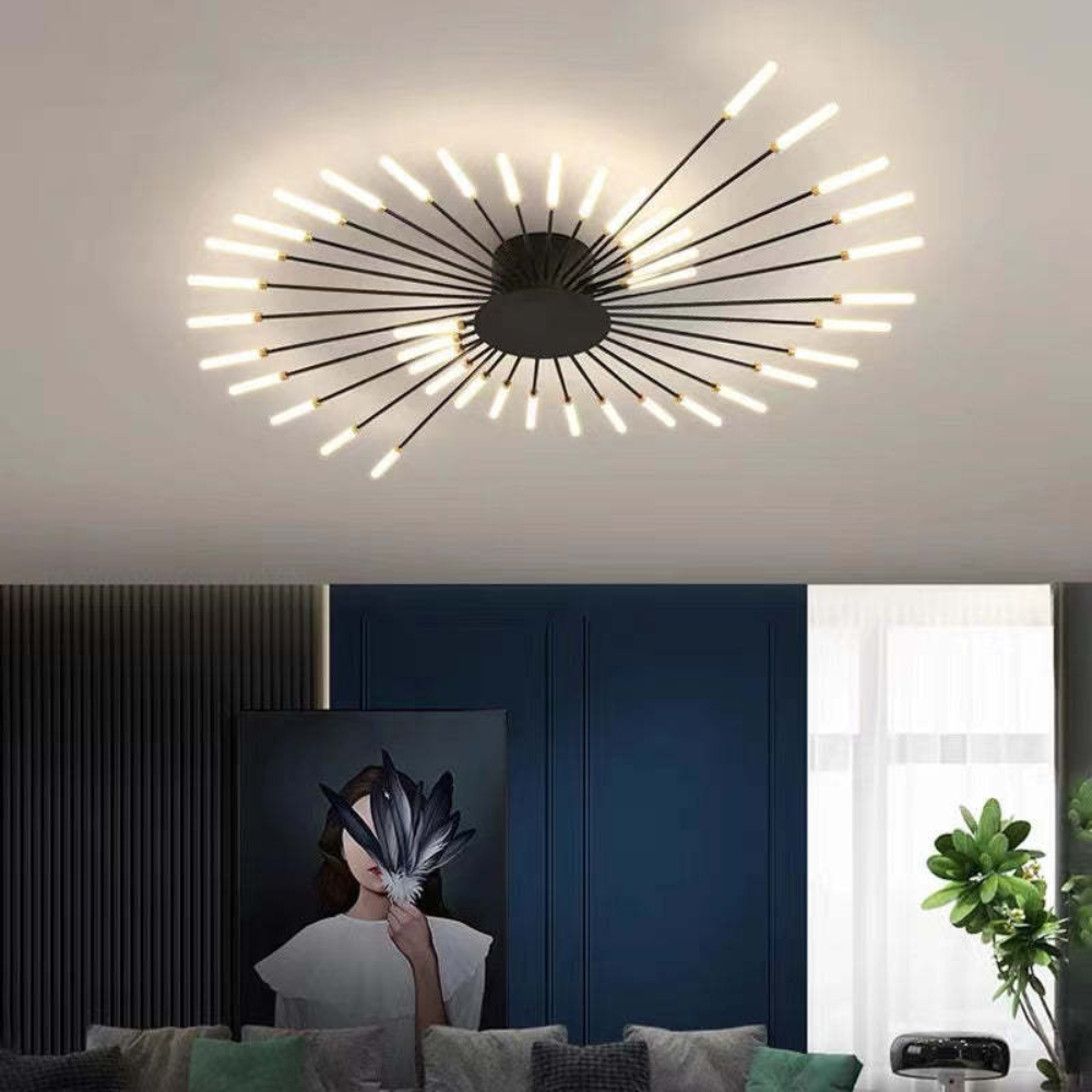 Living Room Modern LED Ceiling Light Fixture | Nordic Fireworks Chandelier