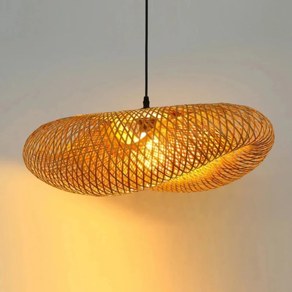 Woven Pendant Light | LED Indoor Hanging Lamp for Dining and Living Room