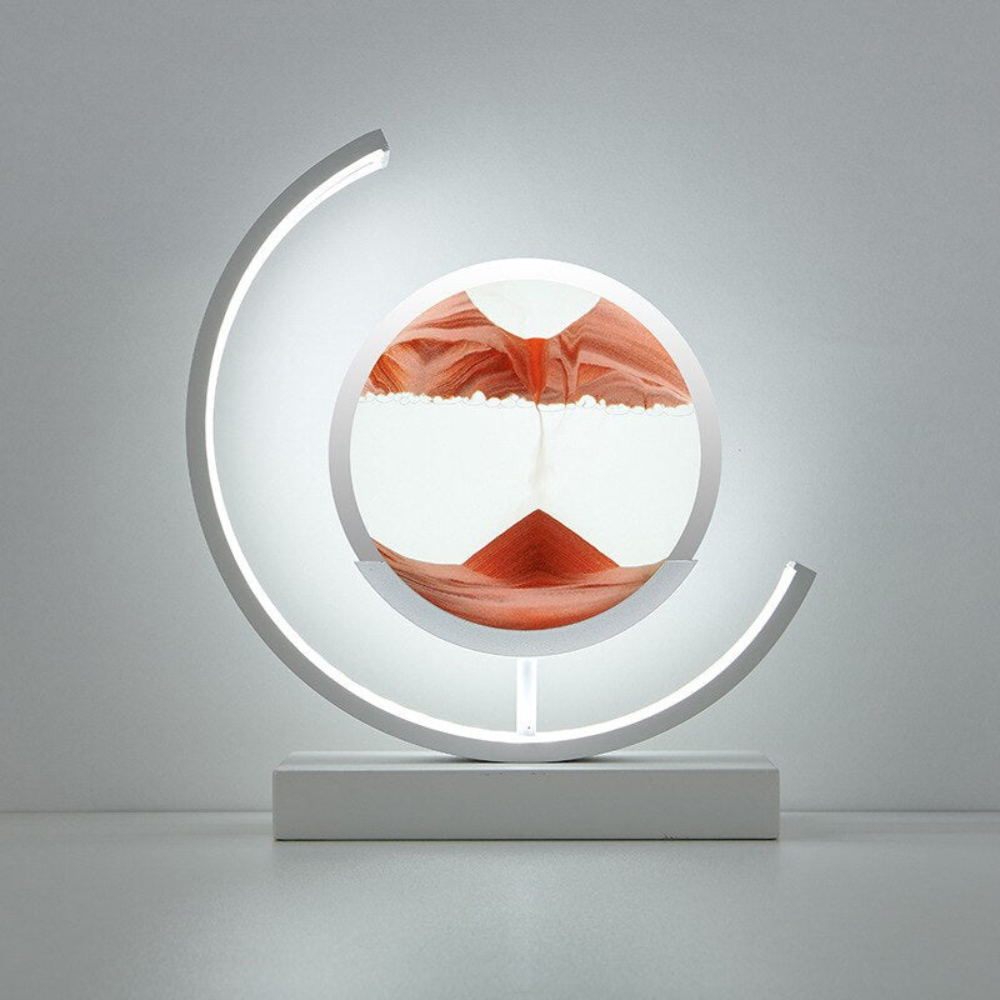 Living Room Dynamic Table Lamp | Crescent Shaped Sand Art Design