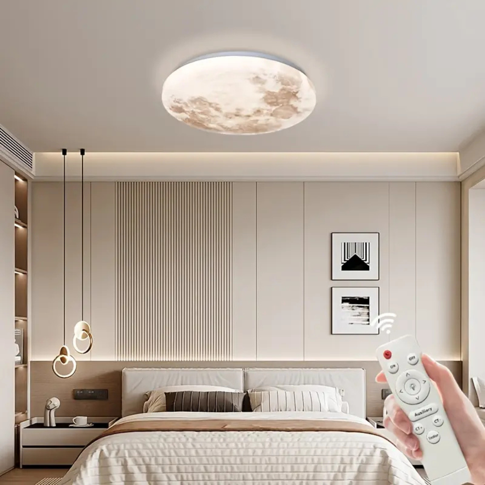 Bedroom Minimalist LED Ceiling Light | Round Flush Mount Fixture