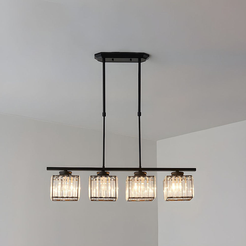 Dining Room Modern Pendant Light | Rectangular Multi Glass Shade