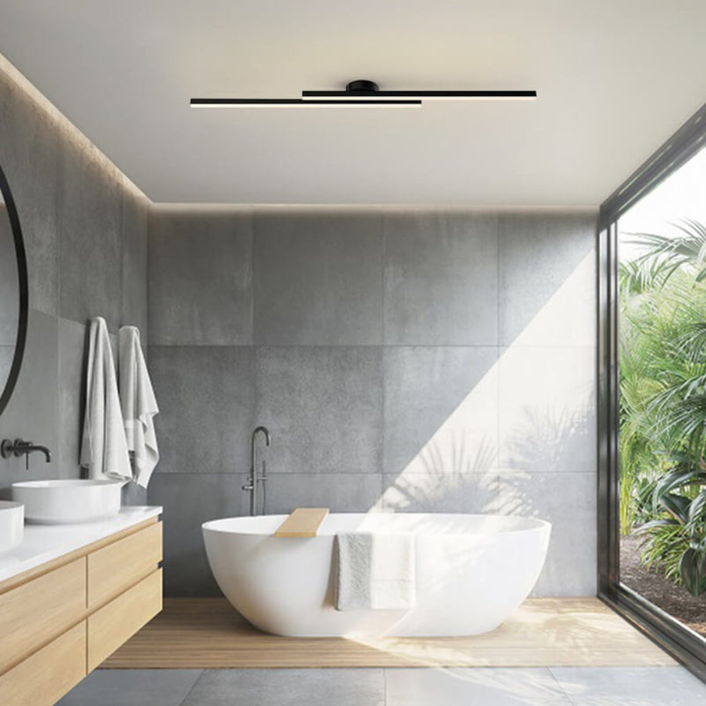 Modern Long Strip LED Ceiling Light | Sleek Semi Flush Mount for Living Rooms and Hallways