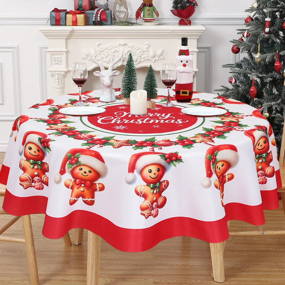 Table Cloth for Christmas | Round Printed Decoration