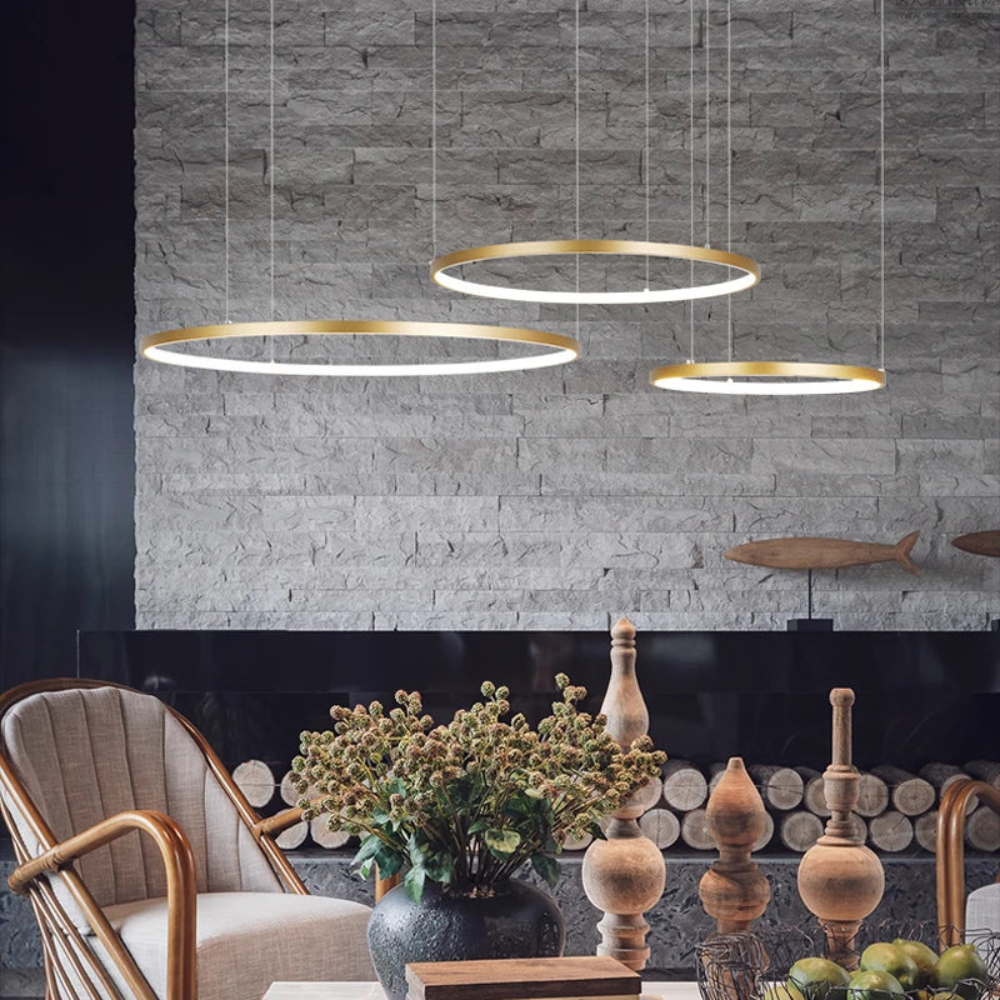Contemporary Ring LED Chandelier | Line Suspension Light for Interior Lighting