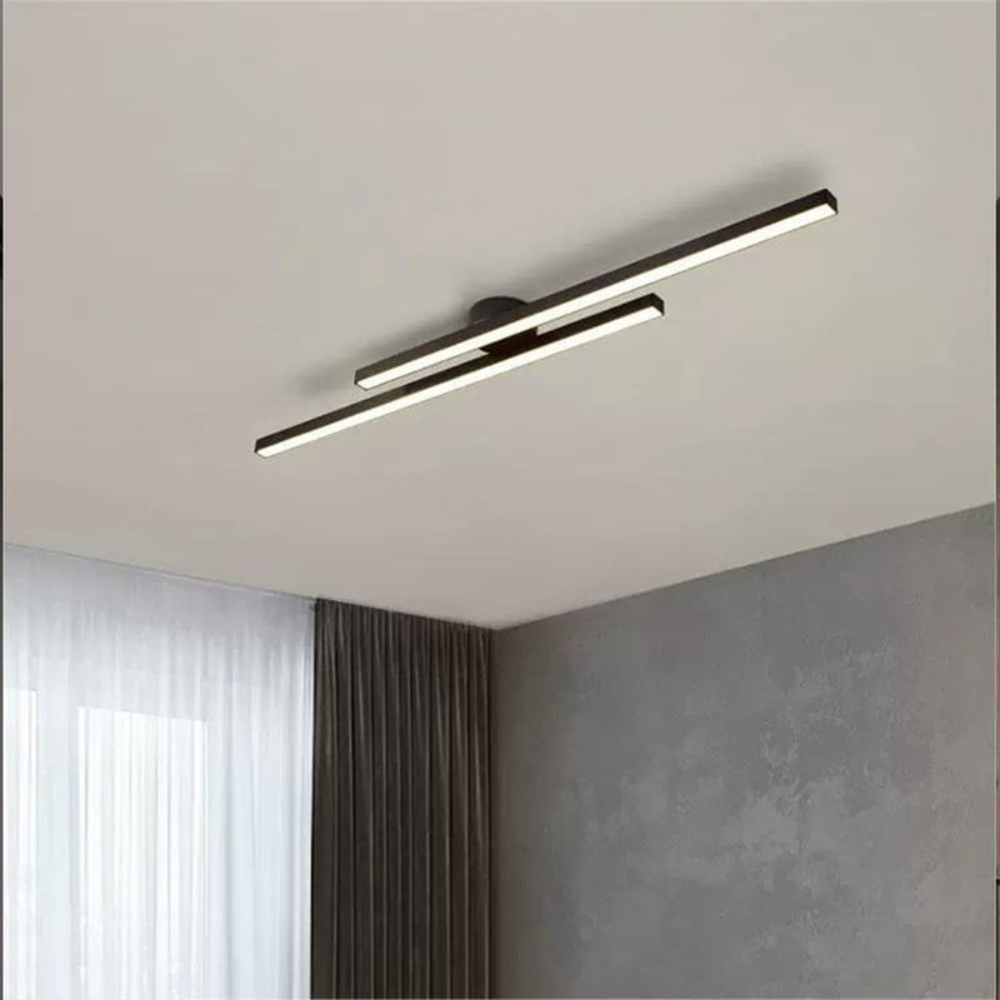 Modern Long Strip LED Ceiling Light | Sleek Semi Flush Mount for Living Rooms and Hallways