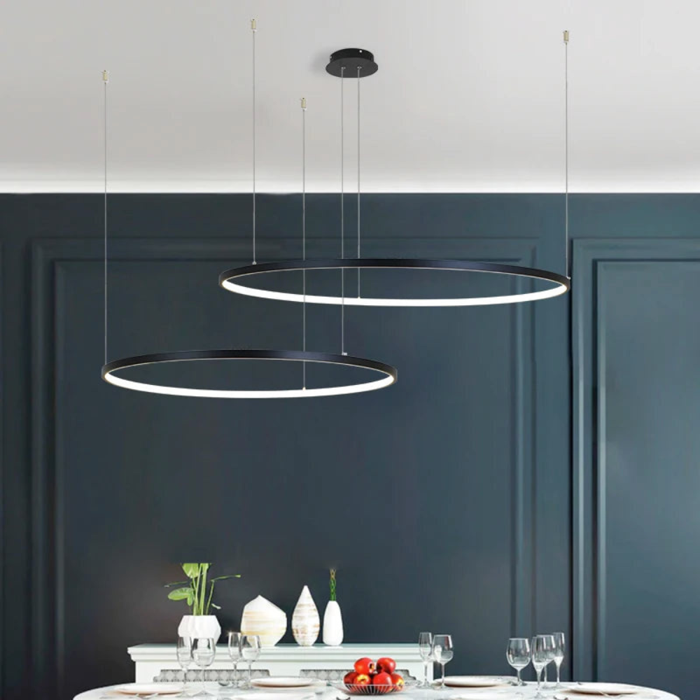 Contemporary Ring LED Chandelier | Line Suspension Light for Interior Lighting