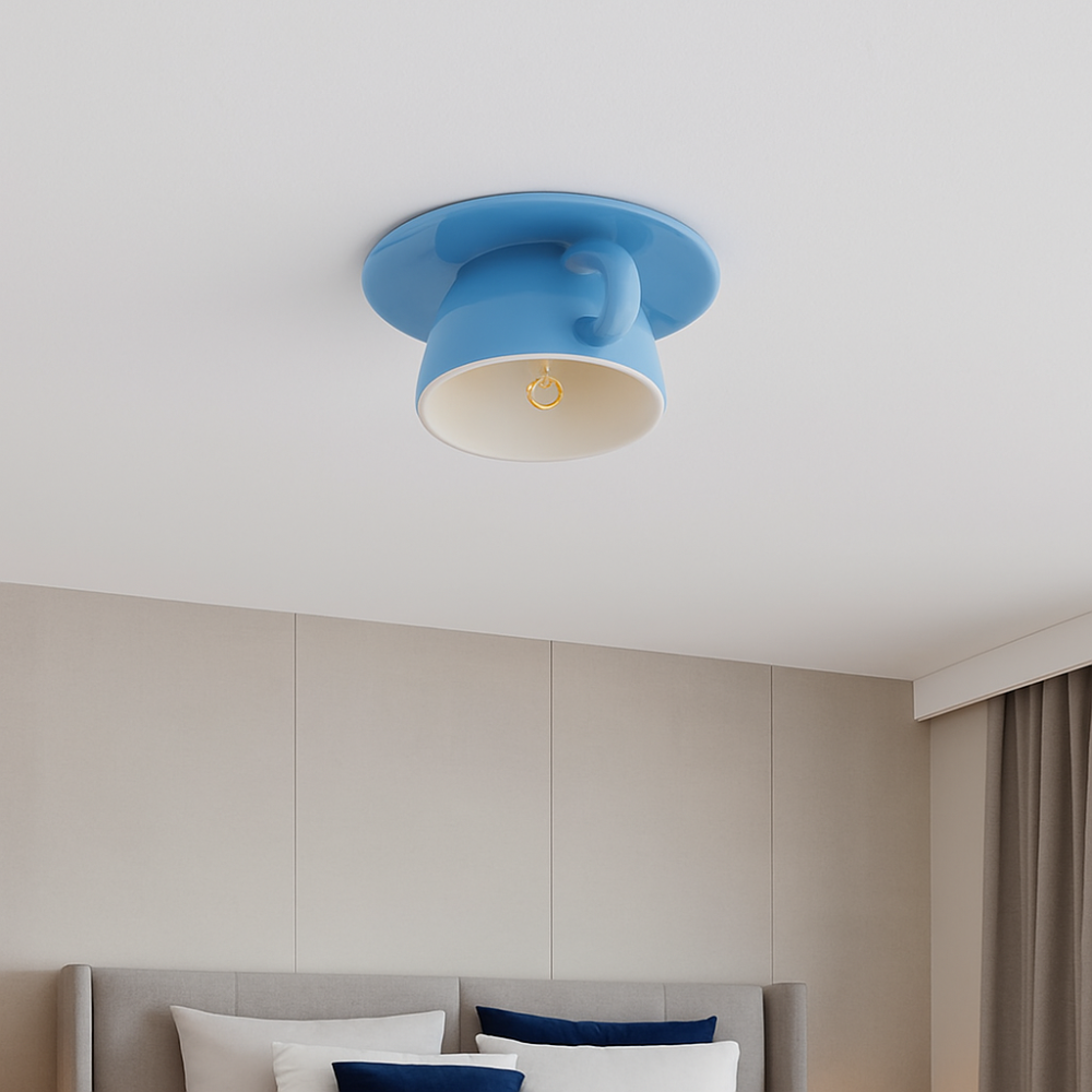 Minimalist Round LED Ceiling Light | Modern Flush Mount Fixture for Bedroom or Living Room