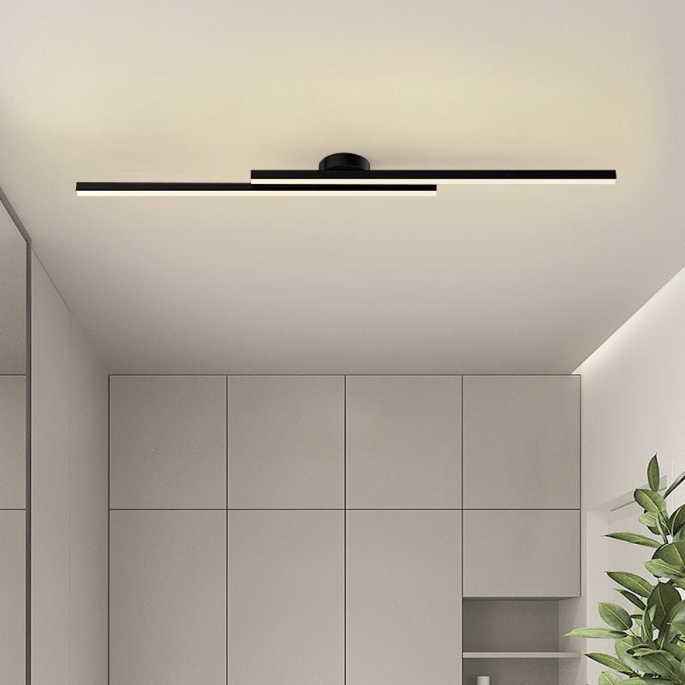 Modern Long Strip LED Ceiling Light | Sleek Semi Flush Mount for Living Rooms and Hallways