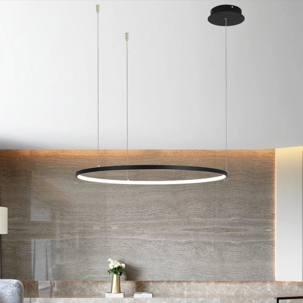Contemporary Ring LED Chandelier | Line Suspension Light for Interior Lighting