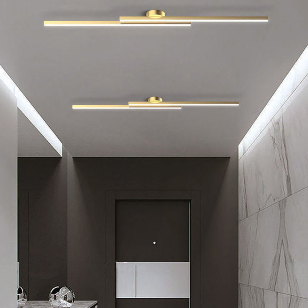 Modern Long Strip LED Ceiling Light | Sleek Semi Flush Mount for Living Rooms and Hallways