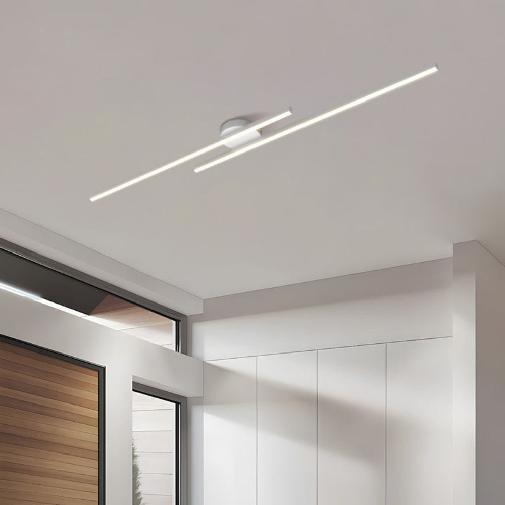Modern Long Strip LED Ceiling Light | Sleek Semi Flush Mount for Living Rooms and Hallways