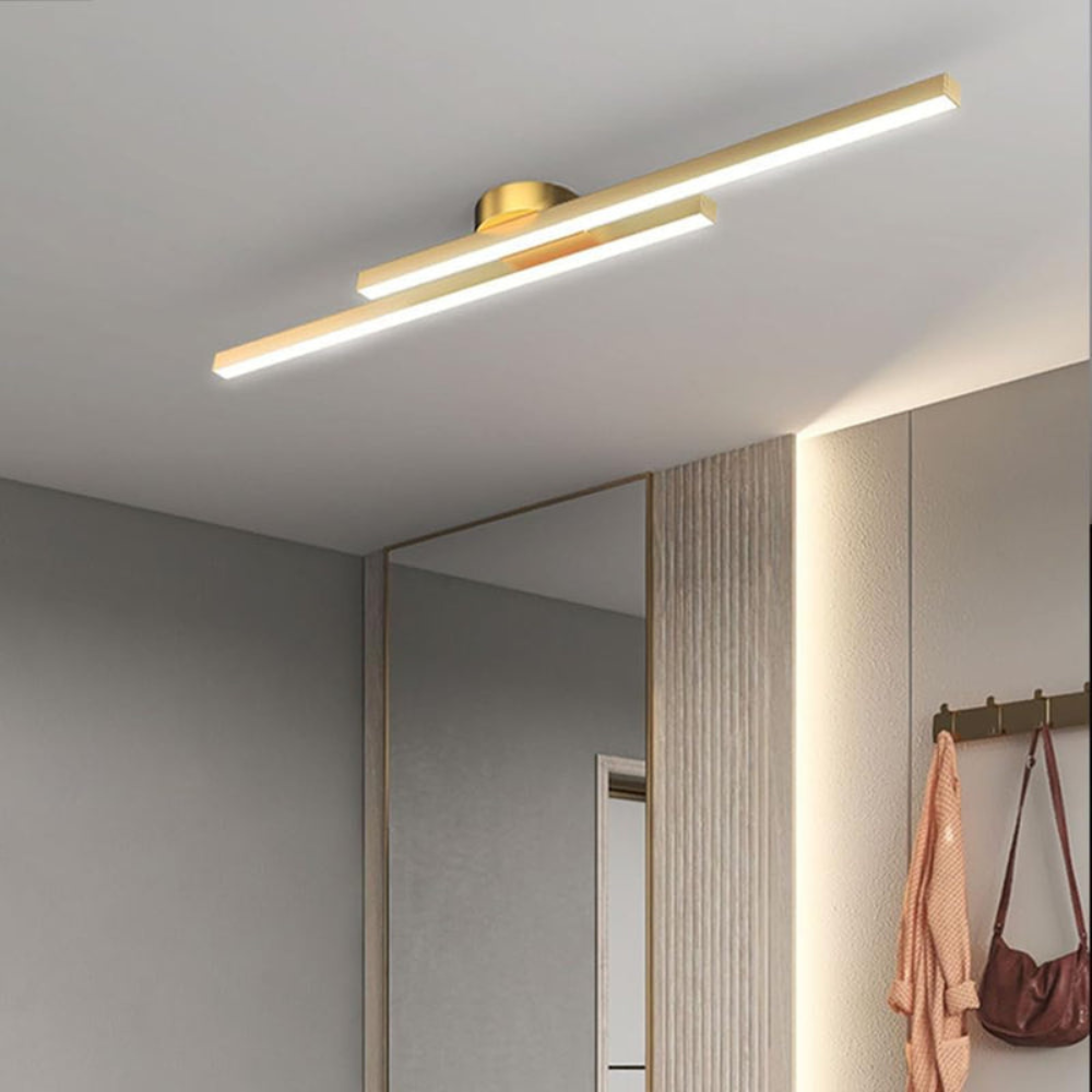 Modern Long Strip LED Ceiling Light | Sleek Semi Flush Mount for Living Rooms and Hallways