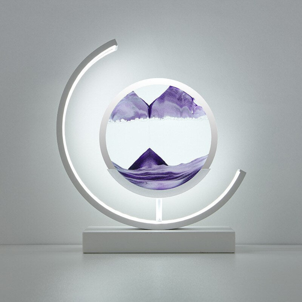 Living Room Dynamic Table Lamp | Crescent Shaped Sand Art Design