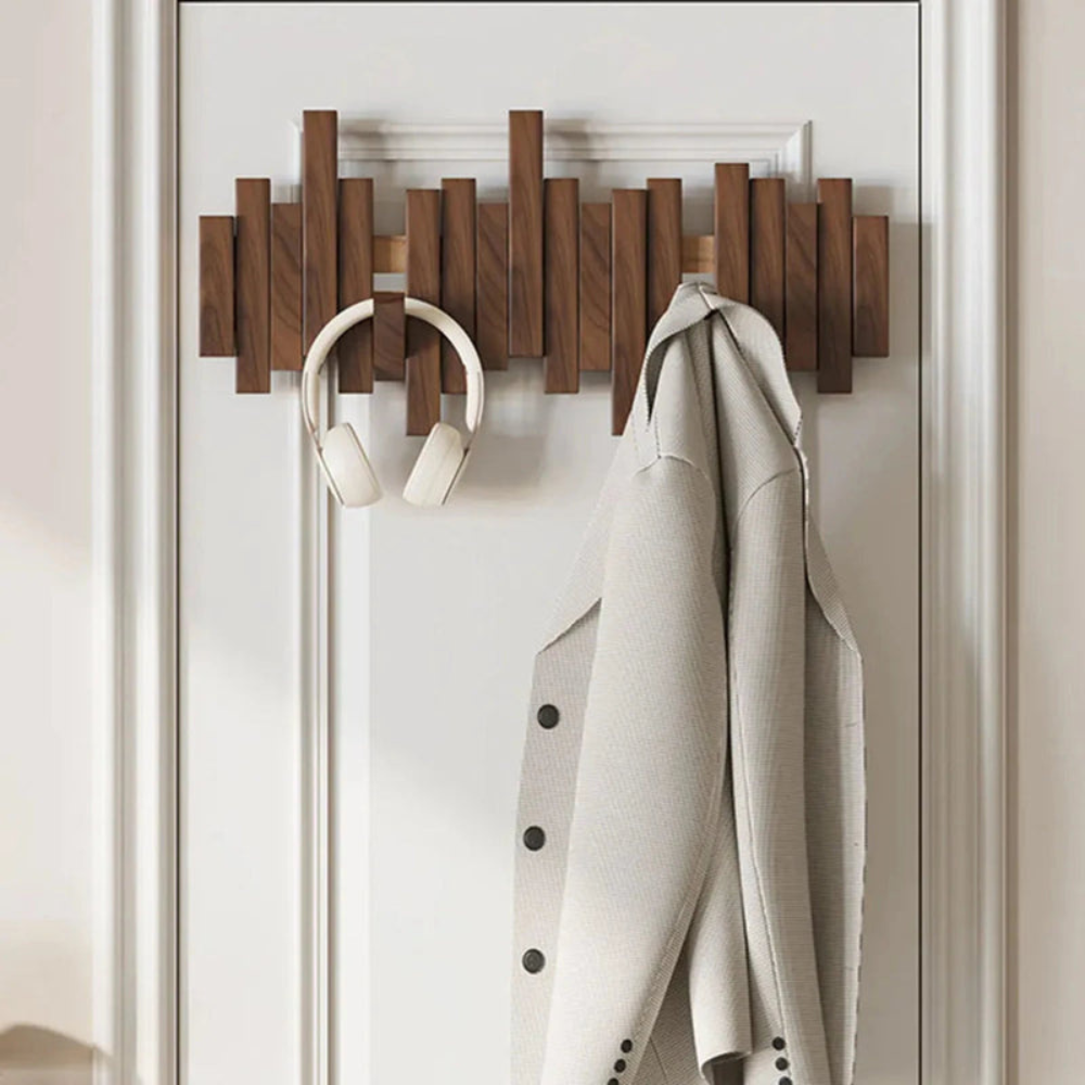 Entryway Elegant Wall Mounted Coat Rack | Minimalist Design with Hooks