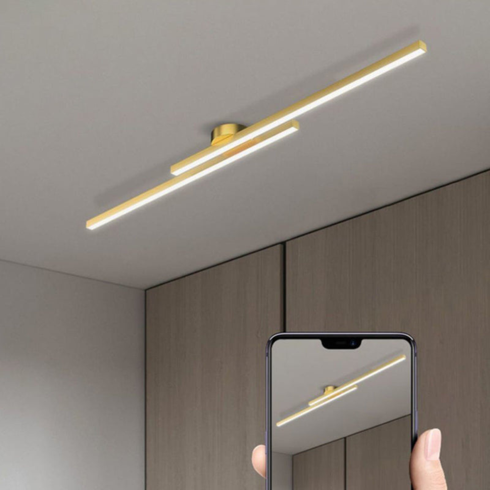 Modern Long Strip LED Ceiling Light | Sleek Semi Flush Mount for Living Rooms and Hallways