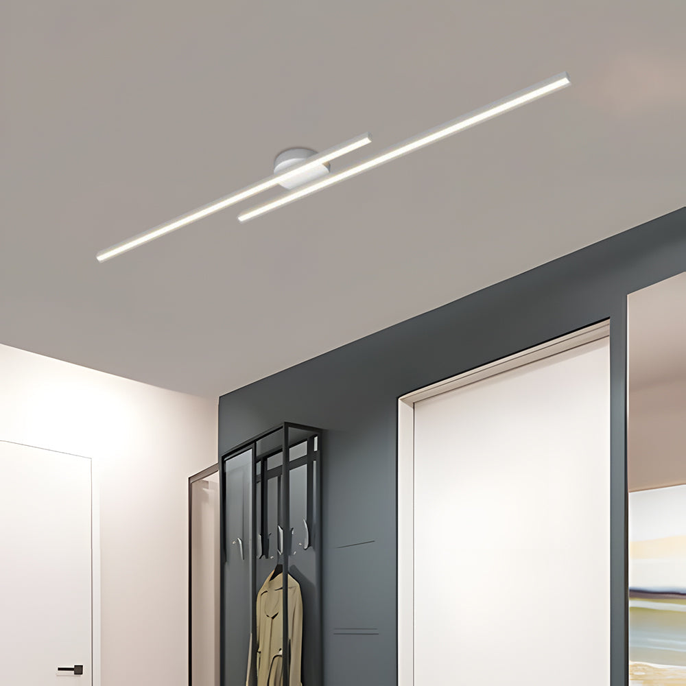 Modern Long Strip LED Ceiling Light | Sleek Semi Flush Mount for Living Rooms and Hallways