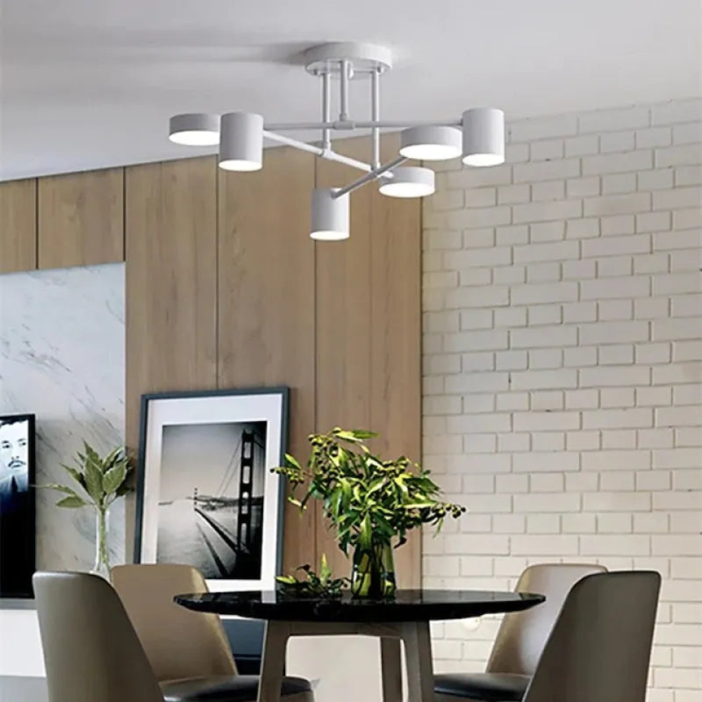 Modern 6-Light LED Ceiling Light | Adjustable Color Modes for Living Rooms and Bedrooms
