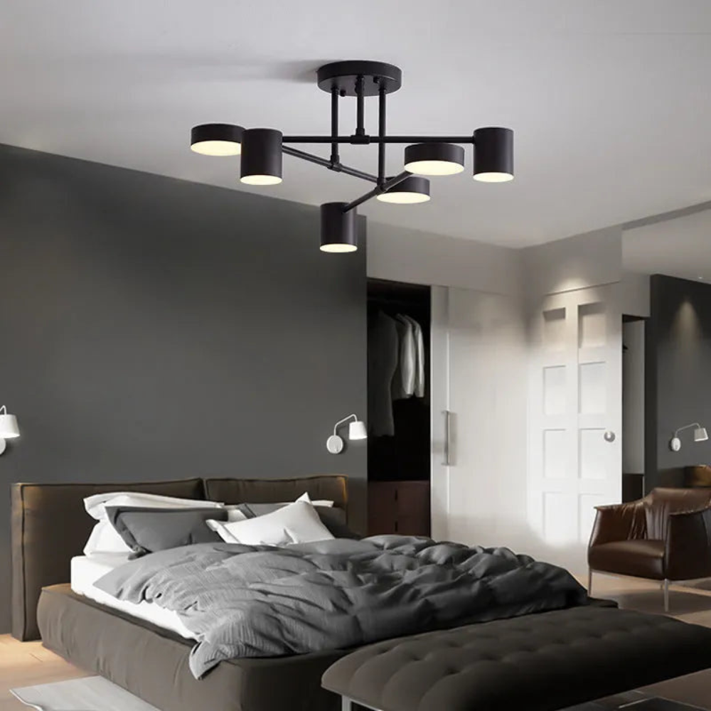 Modern 6-Light LED Ceiling Light | Adjustable Color Modes for Living Rooms and Bedrooms