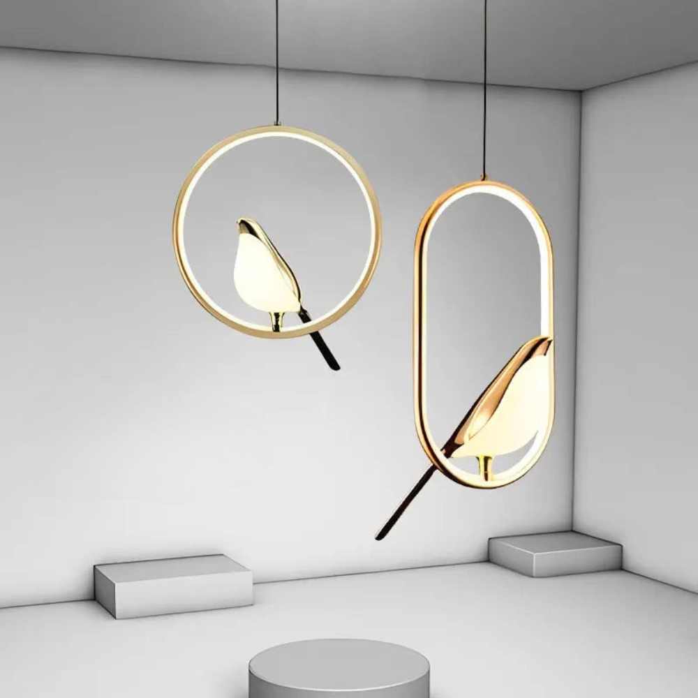 Modern Bird Pendant Light | Bedroom Nightstand LED Hanging Fixture