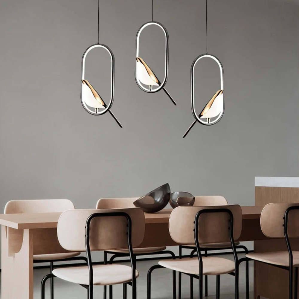 Modern Bird Pendant Light | Bedroom Nightstand LED Hanging Fixture