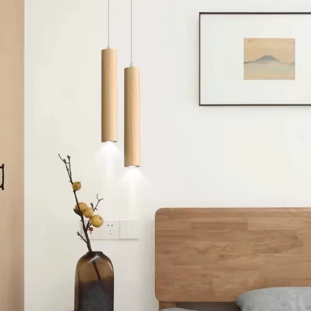 Cylindrical LED Pendant Light for Bedroom | Minimalist Modern Kitchen Island Fixture