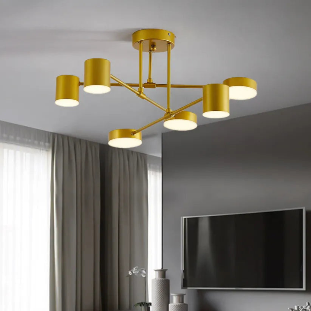 Modern 6-Light LED Ceiling Light | Adjustable Color Modes for Living Rooms and Bedrooms