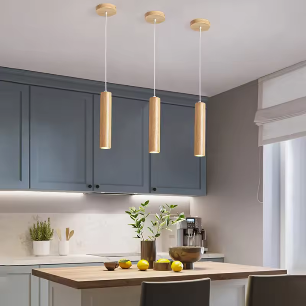 Cylindrical LED Pendant Light for Bedroom | Minimalist Modern Kitchen Island Fixture