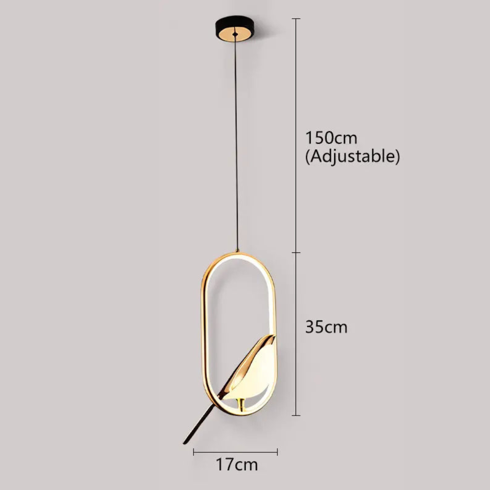 Modern Bird Pendant Light | Bedroom Nightstand LED Hanging Fixture