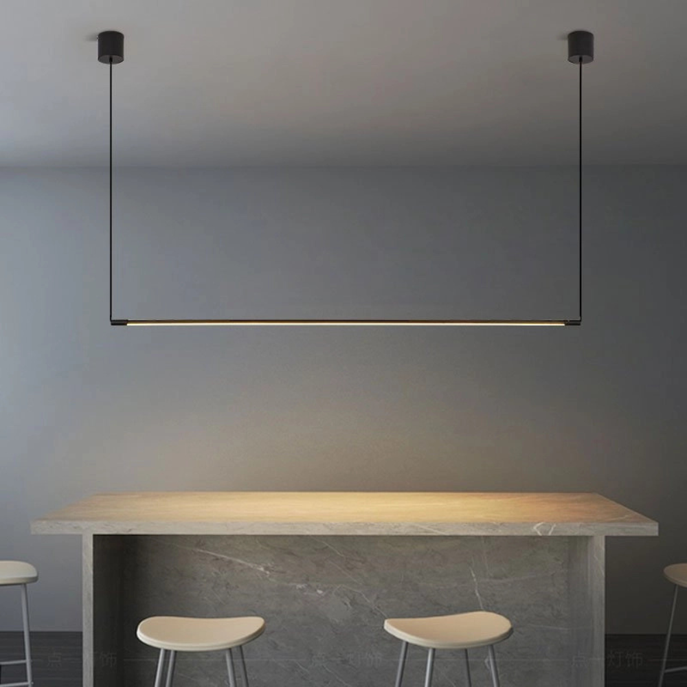 Minimalist Linear LED Pendant Light | Modern Hanging Fixture for Living Room