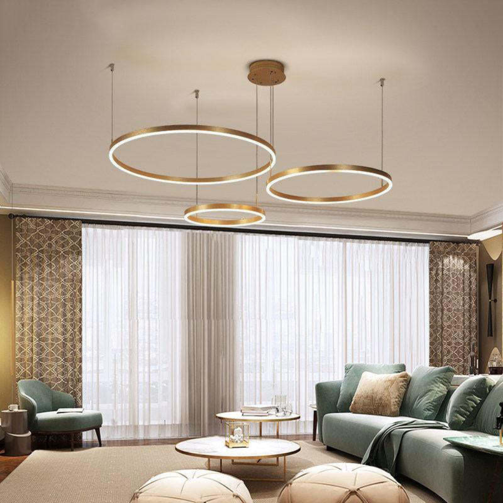 Modern Pendant Light with Triple Ring Design | Contemporary Ceiling Fixture for Dining & Living Room