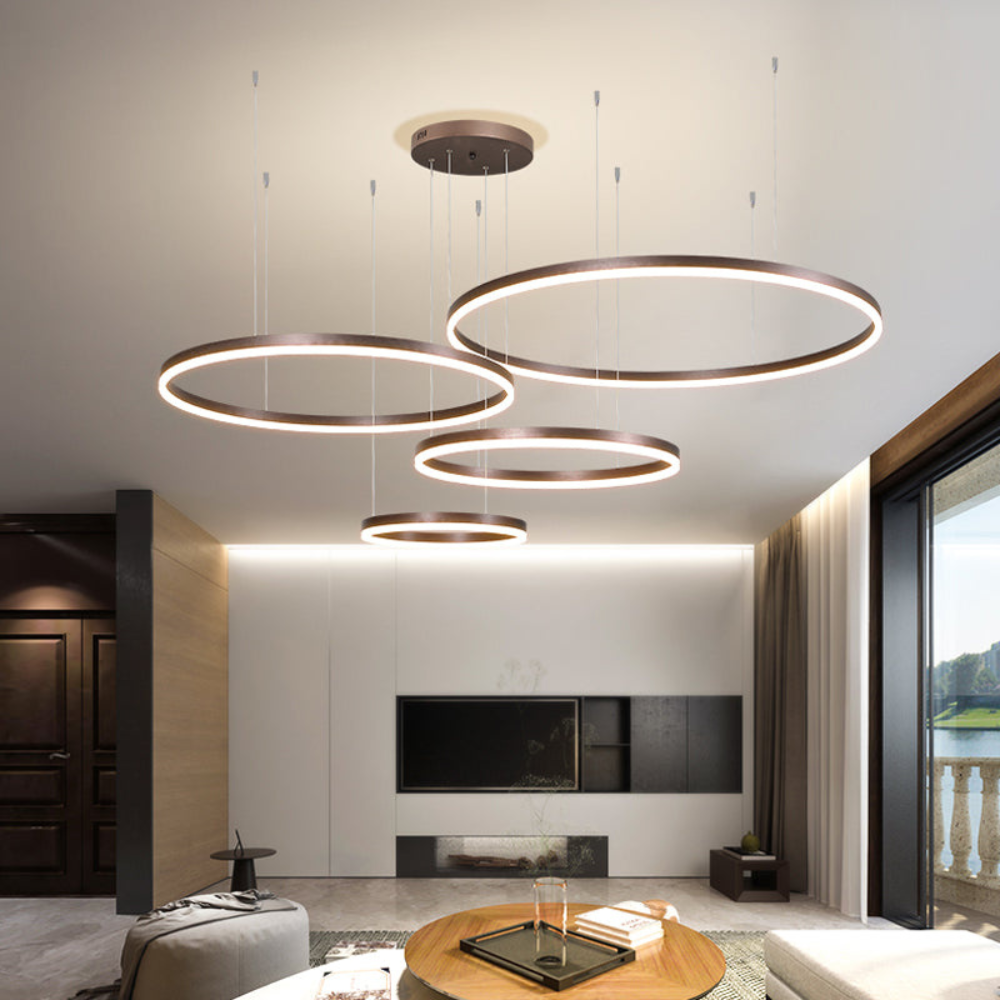 Modern Pendant Light with Triple Ring Design | Contemporary Ceiling Fixture for Dining & Living Room