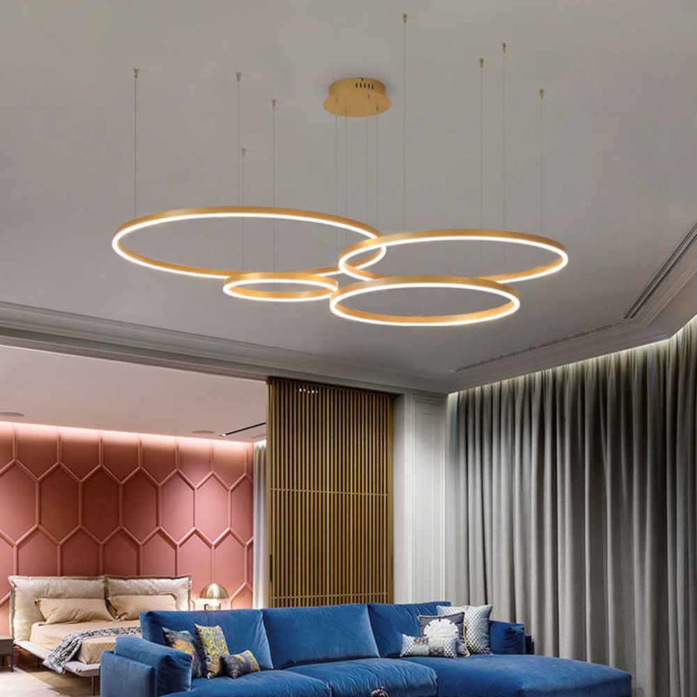 Modern Pendant Light with Triple Ring Design | Contemporary Ceiling Fixture for Dining & Living Room