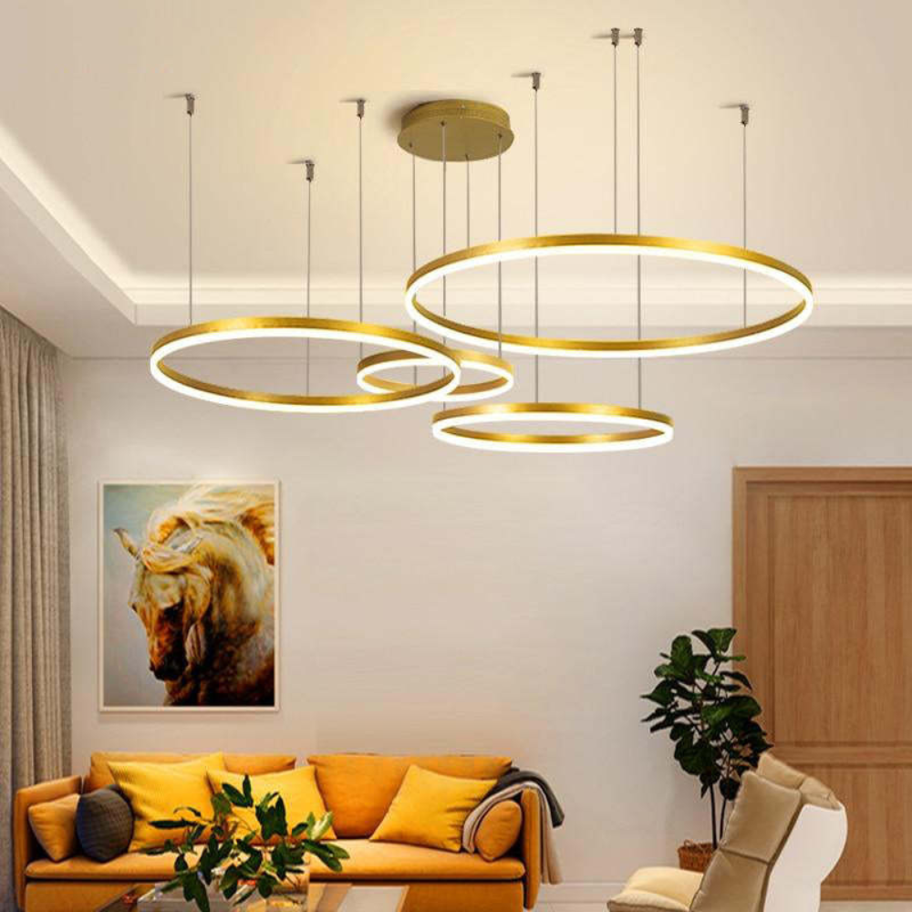 Modern Pendant Light with Triple Ring Design | Contemporary Ceiling Fixture for Dining & Living Room