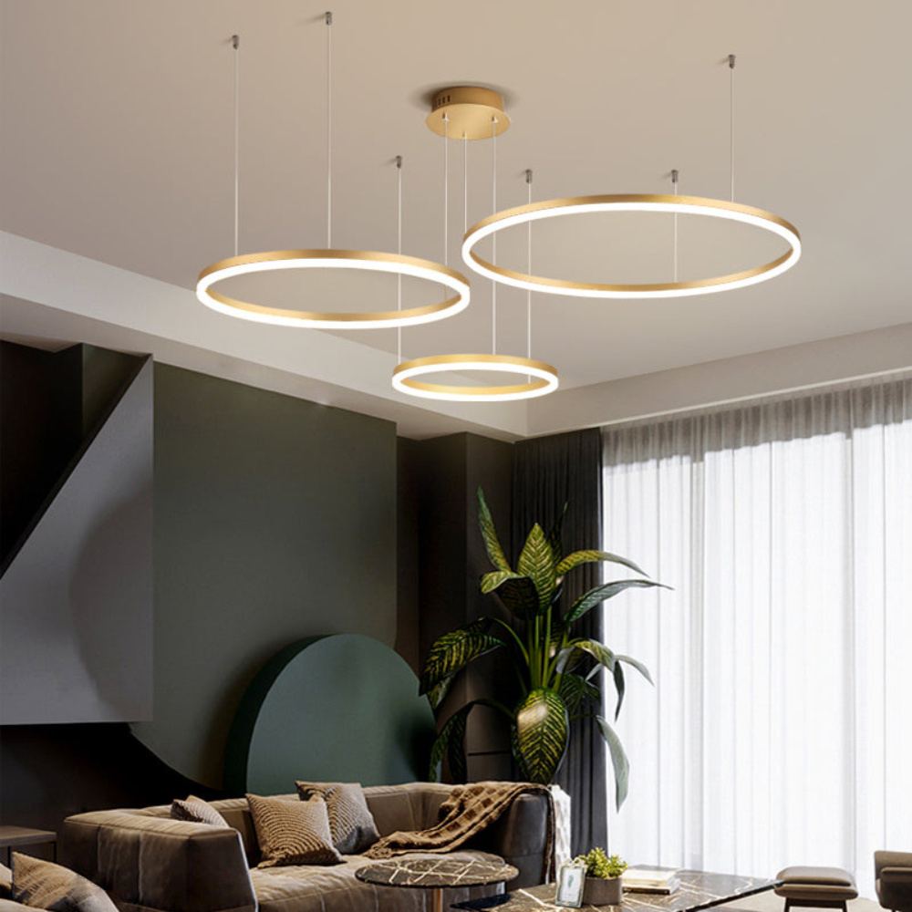 Modern Pendant Light with Triple Ring Design | Contemporary Ceiling Fixture for Dining & Living Room
