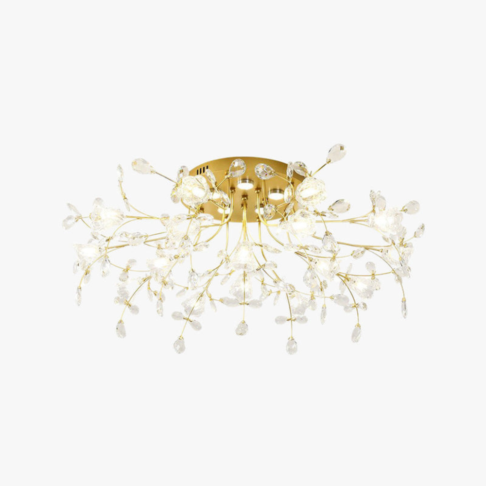 Art Deco Flower Ceiling Light | Elegant Flush Mount Fixture for Living Room or Bedroom