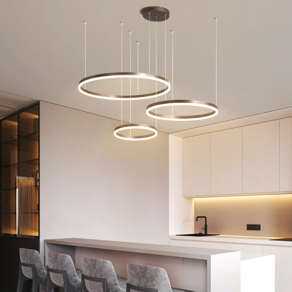 Modern Pendant Light with Triple Ring Design | Contemporary Ceiling Fixture for Dining & Living Room