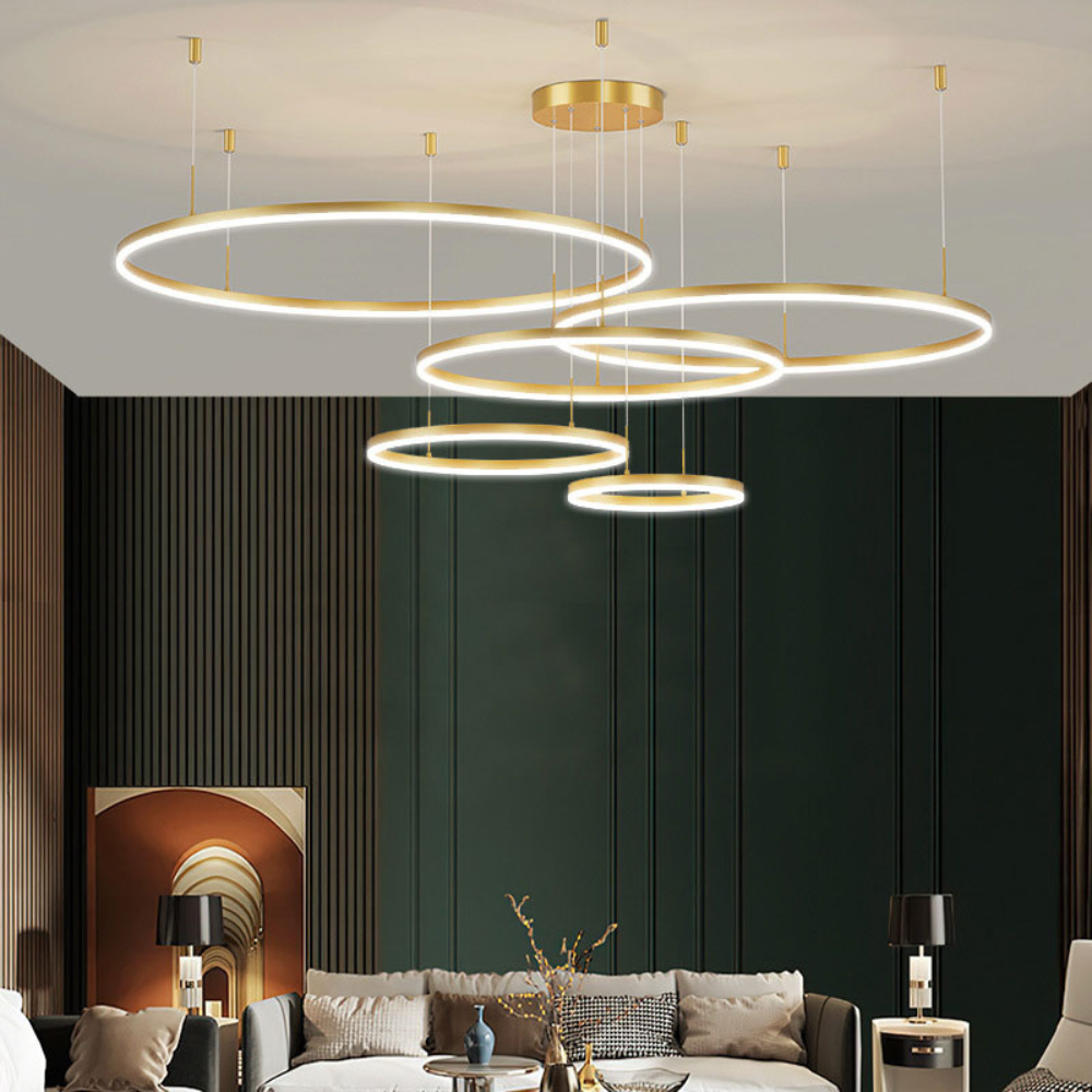 Modern Pendant Light with Triple Ring Design | Contemporary Ceiling Fixture for Dining & Living Room