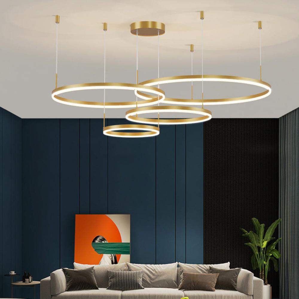 Modern Pendant Light with Triple Ring Design | Contemporary Ceiling Fixture for Dining & Living Room