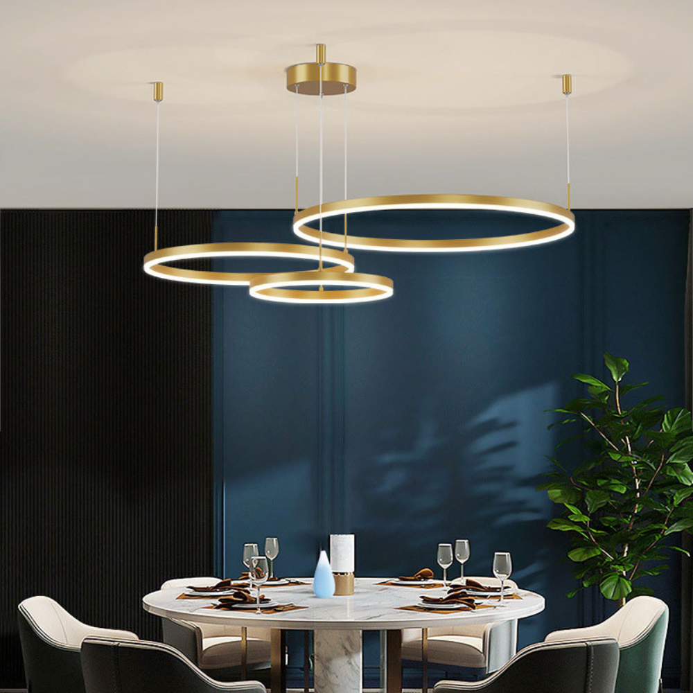 Modern Pendant Light with Triple Ring Design | Contemporary Ceiling Fixture for Dining & Living Room
