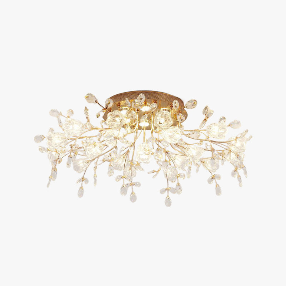 Art Deco Flower Ceiling Light | Elegant Flush Mount Fixture for Living Room or Bedroom