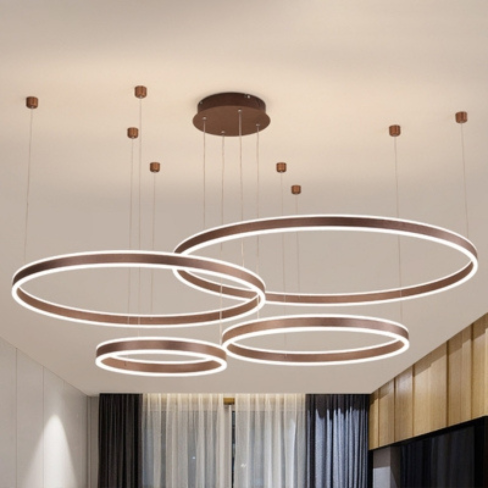 Modern Pendant Light with Triple Ring Design | Contemporary Ceiling Fixture for Dining & Living Room