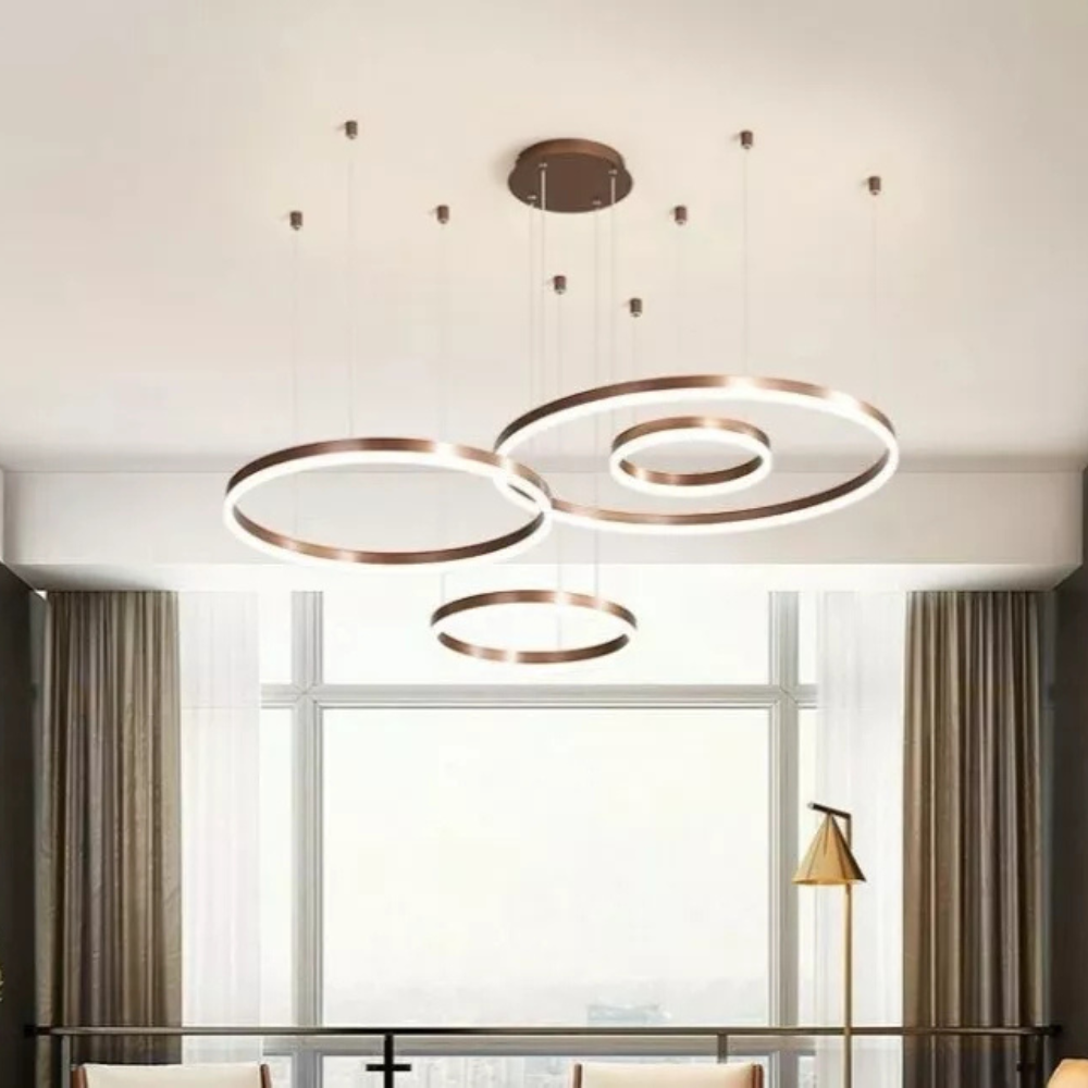 Modern Pendant Light with Triple Ring Design | Contemporary Ceiling Fixture for Dining & Living Room