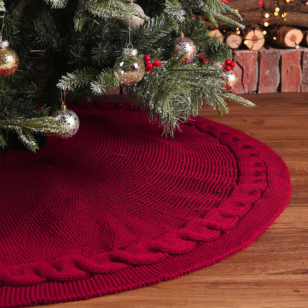 Tree Skirt Christmas | Cable Knit Pattern