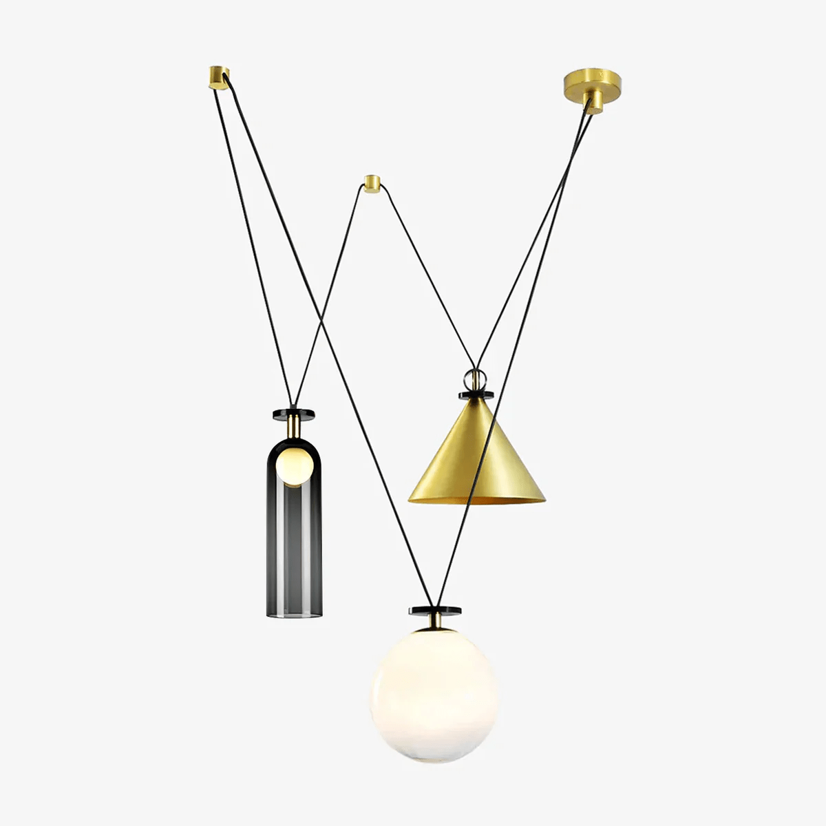 Geometric Shape Art Chandelier | Modern Multi-Pendant Light